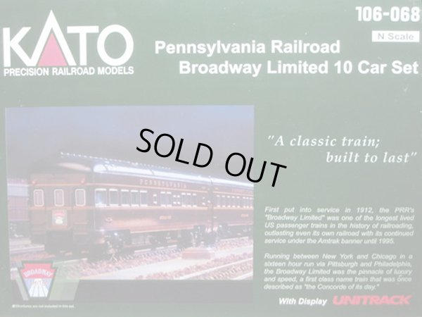 画像1: 鉄道模型 カトー KATO 106-068 ペンシルベニア鉄道ブロードウェイ・リミテッド客車 10両セット Nゲージ