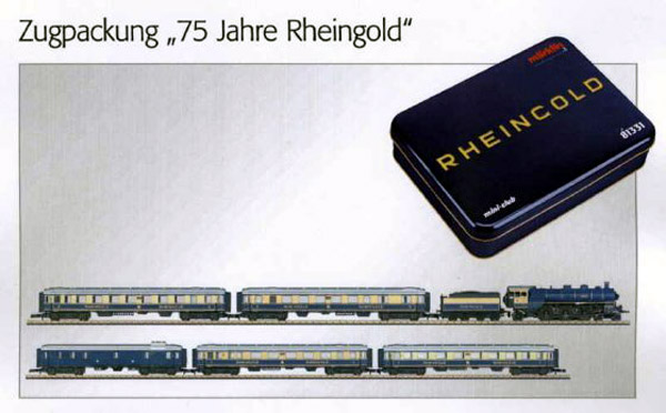 画像2: 鉄道模型 メルクリン Marklin 81331 ミニクラブ mini-club ラインゴールド 6両セット（75周年記念限定品）Zゲージ