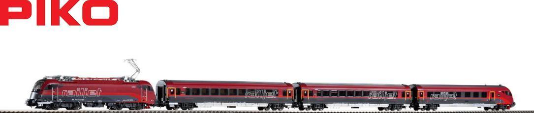 画像1: 鉄道模型 ピコ PIKO 58131 Railjet レイルジェット　Rh 1216 電気機関車+客車3両セット H0ゲージ