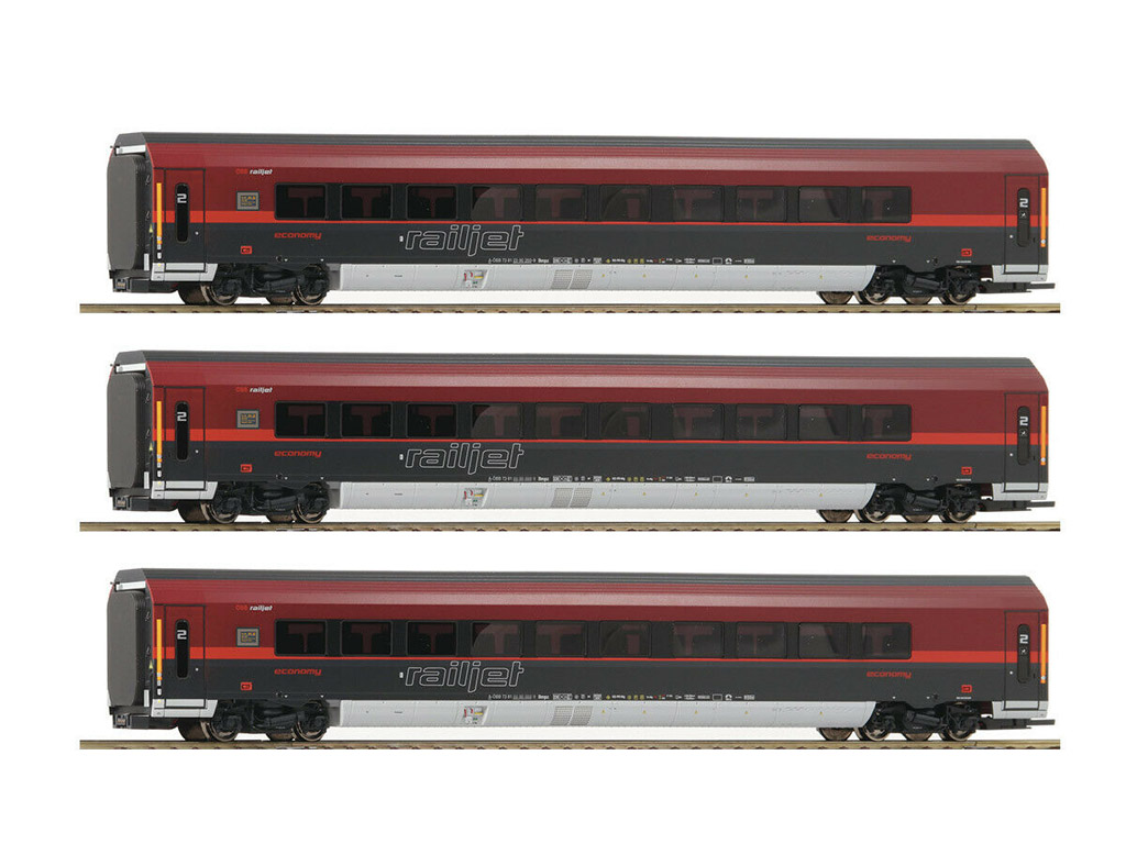 画像1: 鉄道模型 ロコ Roco 64191 RAILJET 客車 3両セット HOゲージ