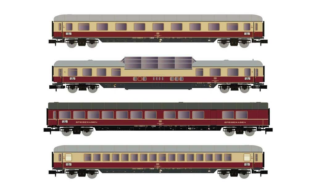 画像1: 鉄道模型 Arnold アーノルド HN4299 TEE 客車 4両セット Nゲージ