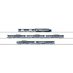 画像: 鉄道模型 メルクリン Marklin 26490 Blue Bird 旅客列車7両セット HOゲージ