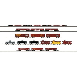 画像: 鉄道模型 メルクリン Marklin 82499 Display w/18 アメリカ型貨物列車セット Zゲージ