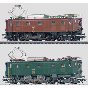 画像: 鉄道模型 メルクリン Marklin 37512 SBB Ae 3/6 II 電気機関車 茶・緑 2両セット HOゲージ