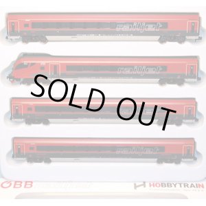 画像: 鉄道模型 ホビートレイン HobbyTrain H25205 OBB レイルジェット 客車4両セット Nゲージ