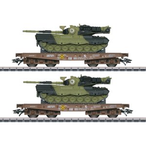 画像: 鉄道模型 メルクリン Marklin 48842 レオパルド戦車2両運搬貨車 HOゲージ
