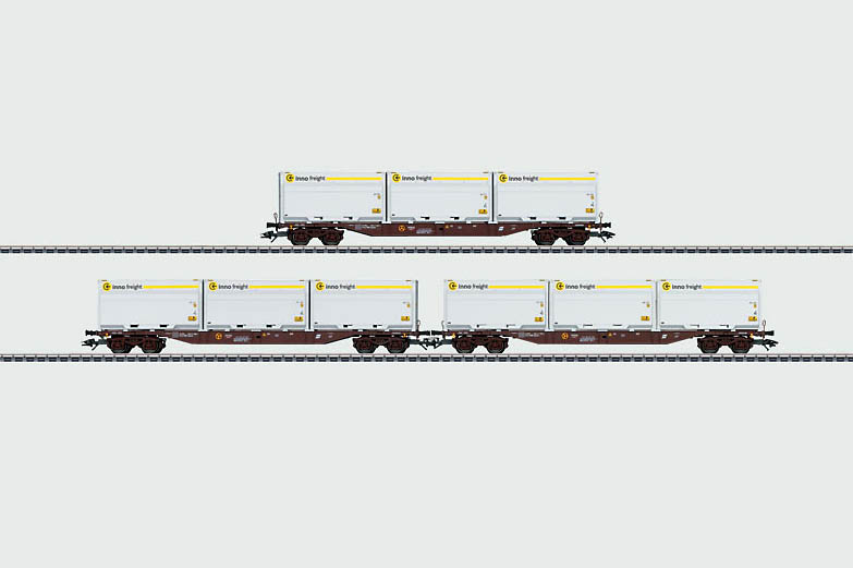 画像1: 鉄道模型 メルクリン Marklin 47079 Container Flat Car Set 貨車 HOゲージ
