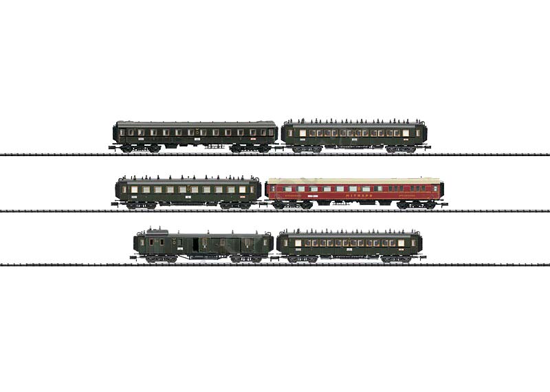 画像1: 鉄道模型 ミニトリックス MiniTrix 15859 D119 Express Train Passenger Car Set. 客車 Nゲージ