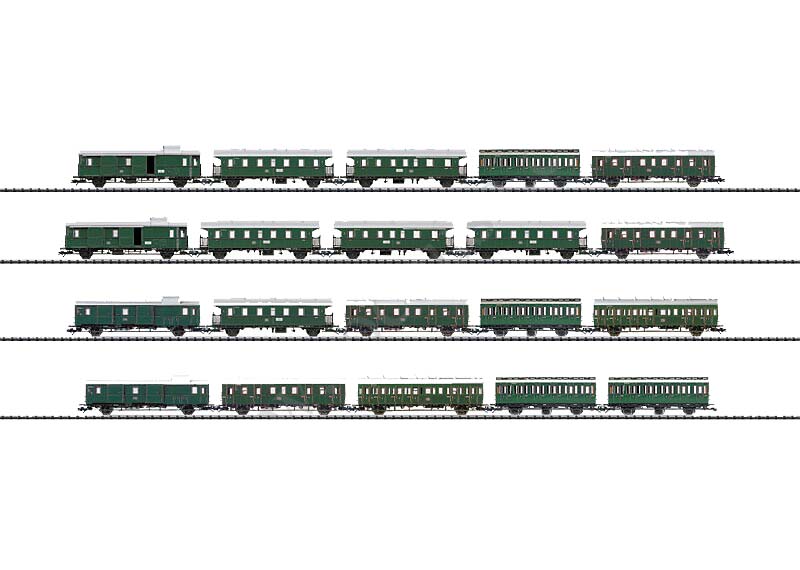 画像1: 鉄道模型 トリックス Trix 23445 Pwi-30 Pwi-23 ABi-28 Bi-30 B3 AB-21 Bd-21b DB 客車セット HOゲージ