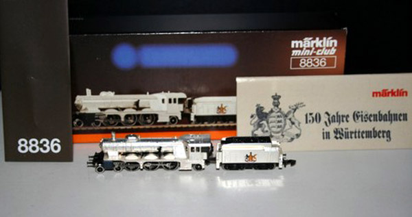 画像2: 鉄道模型 メルクリン Marklin 8836 ミニクラブ mini-club ヴュルテンベルク州立鉄道 蒸気機関車 銀メッキ Zゲージ