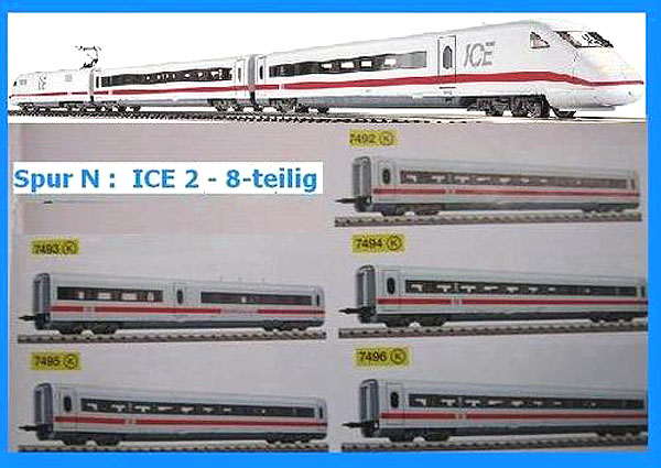 鉄道模型 フライシュマン Fleischmann 7490 ICE2 基本+単品 8両編成