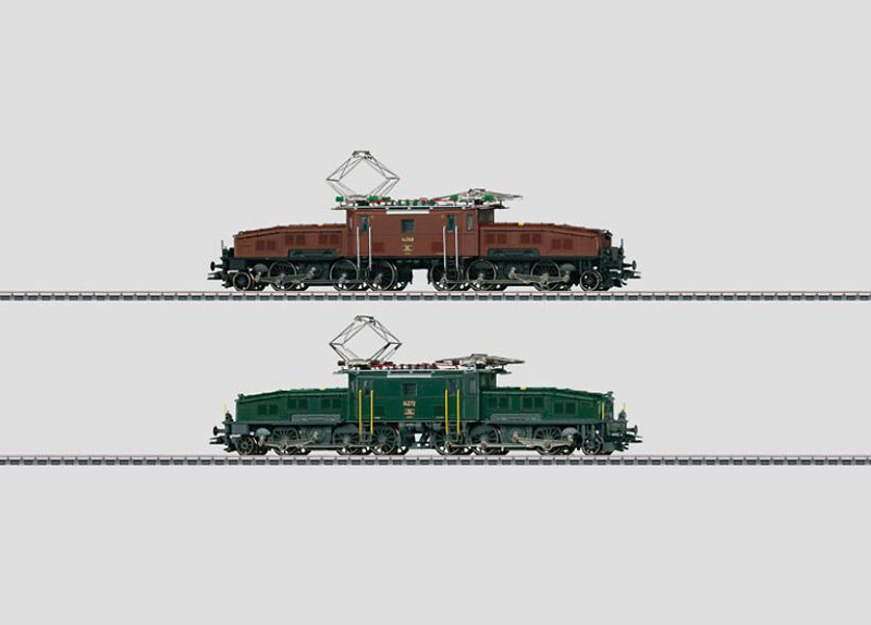 画像1: 鉄道模型 メルクリン Marklin 37565 SBB/CFF/FFS Ce 6/8 II クロコダイル 電気機関車 茶・緑 2両セット HOゲージ