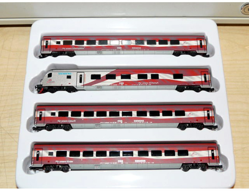画像2: 鉄道模型 ホビートレイン HobbyTrain H25212 OBB Railjet レイルジェット 客車 4両セット Nゲージ