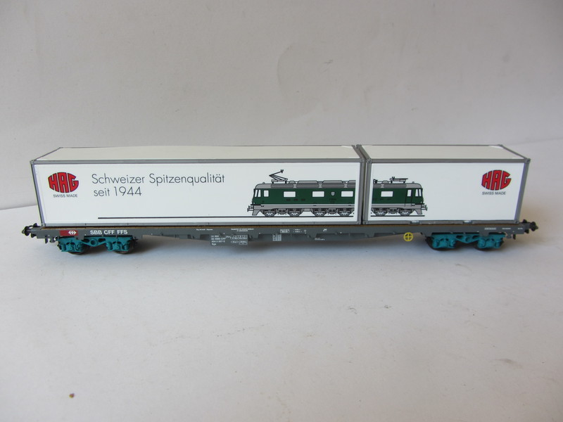 画像3: 鉄道模型 ハグ HAG 097 Re 6/6 電気機関車 コンテナ貨物セット 50周年限定品 HOゲージ