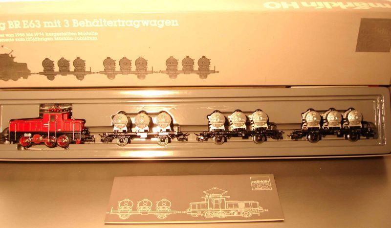 画像1: 鉄道模型 メルクリン Marklin 2874 125周年記念 E63 電気機関車 貨物セット HOゲージ