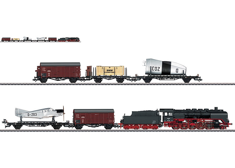 画像1: 鉄道模型 メルクリン Marklin 26802 DRG 50蒸気機関車 + 飛行機貨物列車セット HOゲージ