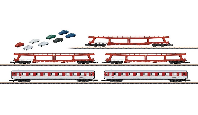 画像1: 鉄道模型 メルクリン Marklin 87092 ミニクラブ mini-club 自動車運搬旅客車セット Zゲージ