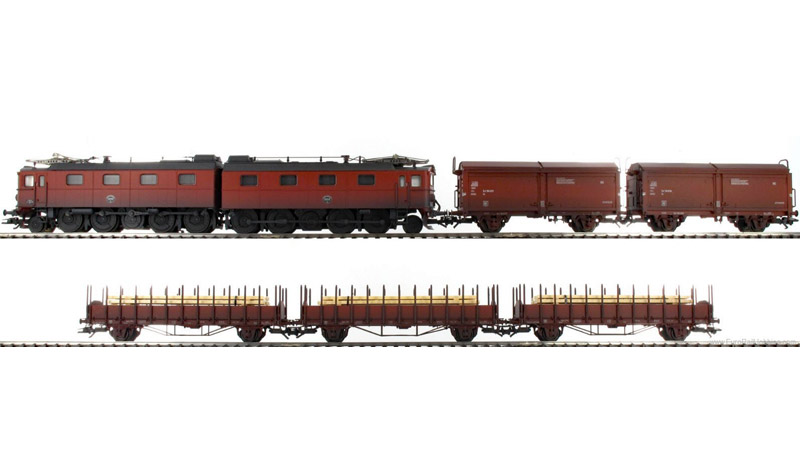 画像1: 鉄道模型 メルクリン Marklin 26805 スウェーデン DM 電気機関車 貨物列車セット HOゲージ