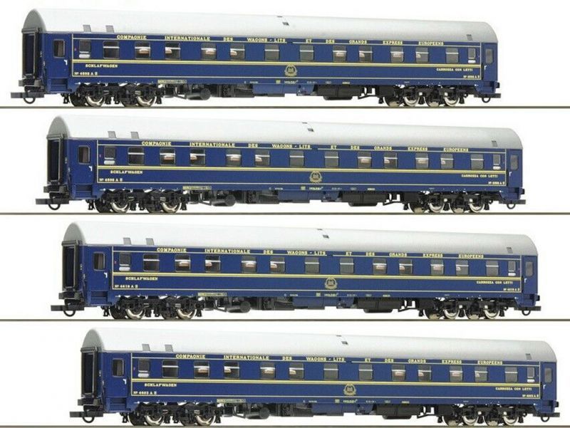画像1: 鉄道模型 ロコ Roco 61468-2 CIWL Typ U-Hansa 寝台車 4両セット HOゲージ