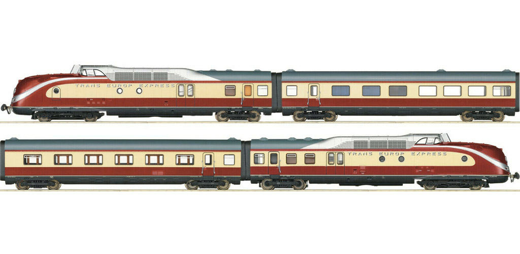 画像1: 鉄道模型 ロコ Roco 63098 DB VT 11.5 寝台車 4両セット HOゲージ