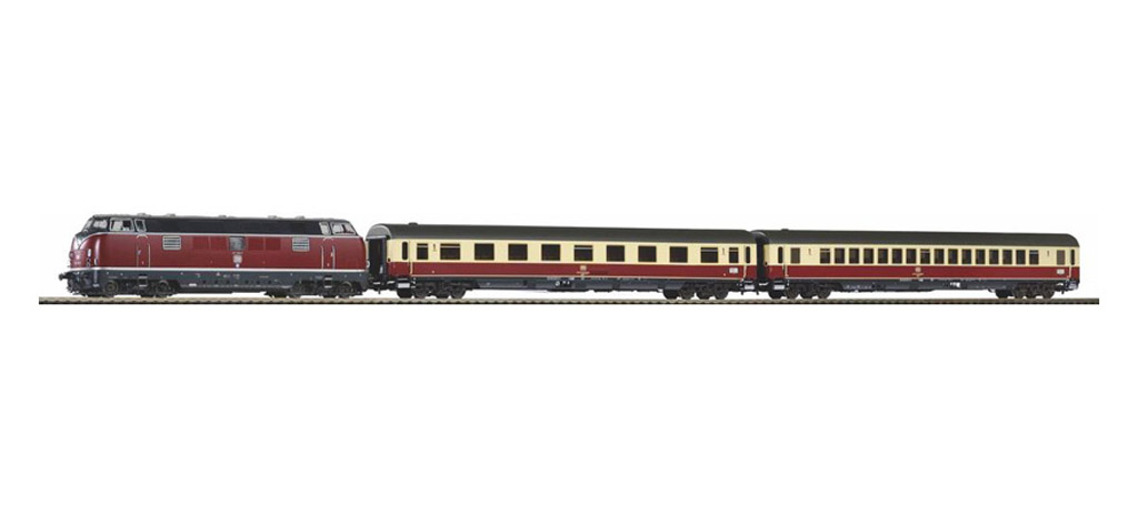 画像1: 鉄道模型 ピコ PIKO 58142 DB BR 221 ディーゼル機関車 + TEE 客車列車セット H0ゲージ