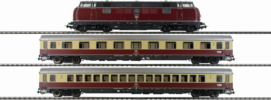 画像3: 鉄道模型 ピコ PIKO 58142 DB BR 221 ディーゼル機関車 + TEE 客車列車セット H0ゲージ
