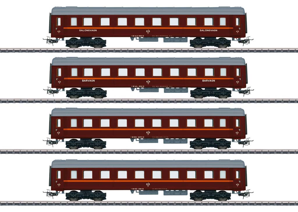 画像1: 鉄道模型 メルクリン Marklin 41921 Tin-Plate 客車 4両セット HOゲージ