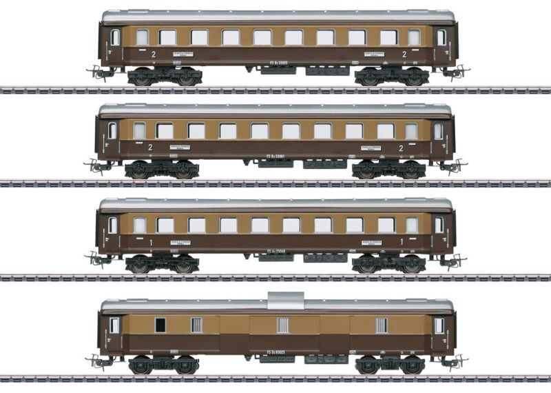 画像1: 鉄道模型 メルクリン Marklin 40360 イタリア FS 特急客車 "Tin Plate" 4両セット HO ゲージ